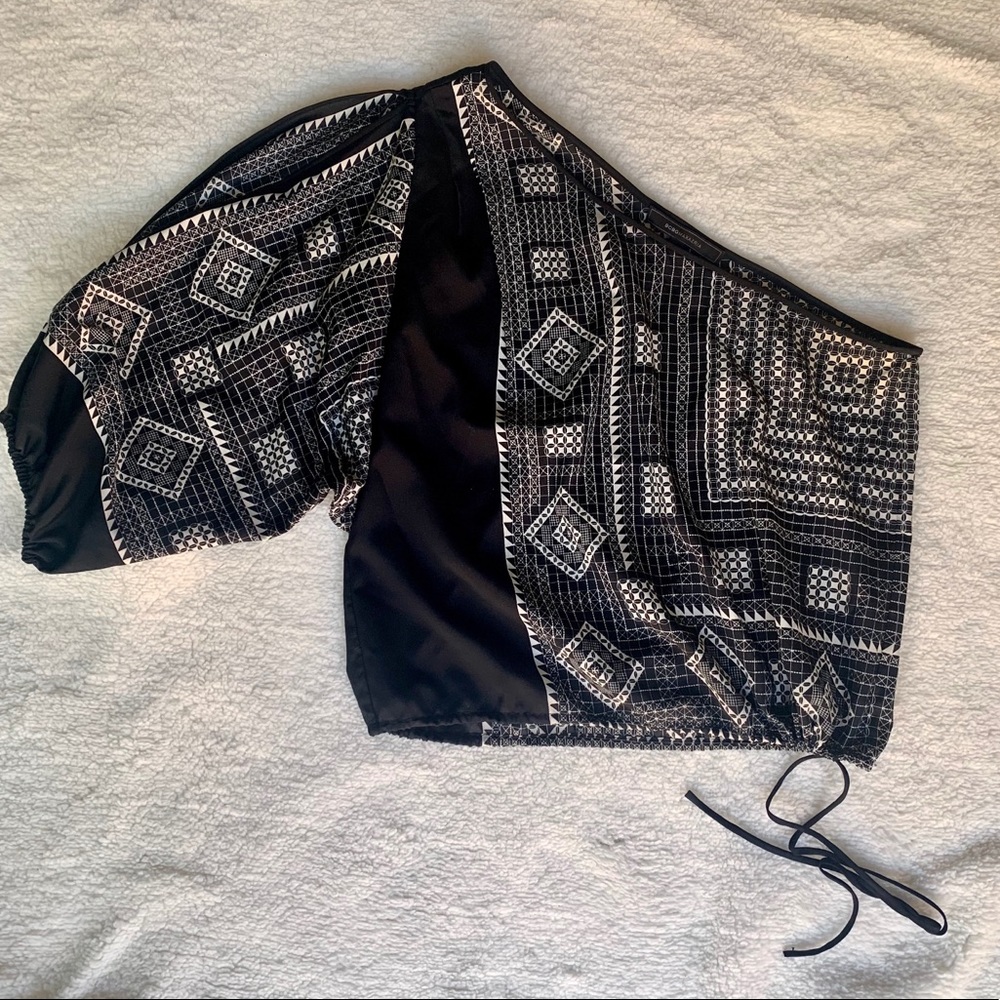 BCBG One Shouldered Patterned Top